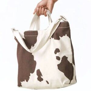 BAGGU Cow Print Canvas Vertical Duck Bag GUC